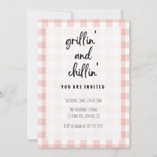 Invitación a barbacoa Grillin' y Chillin' Gingham