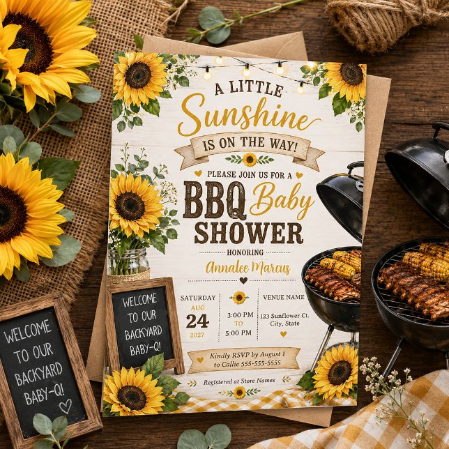 Invitación a barbacoa para baby shower de girasole (Subido por el creador)