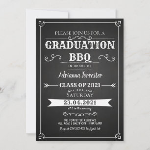 Invitación a barbacoa para la graduación de pizarr