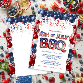 Invitación a barbacoa Patriótica del 4 de julio