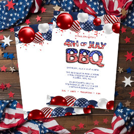 Invitación a barbacoa Patriótica del 4 de julio