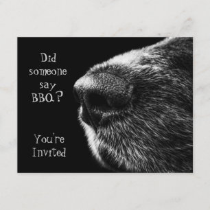 Invitación a barbacoa perro nariz de perro negro y