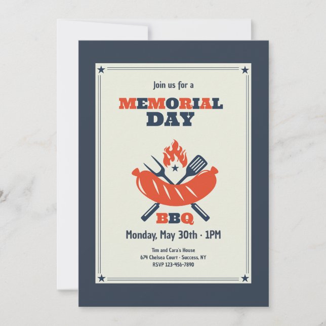 Invitación a barbacoa por el Día de la Conmemoraci (Anverso)