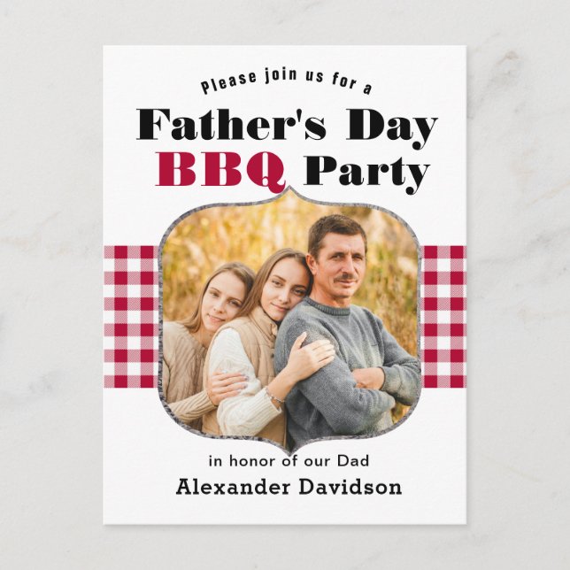 Invitación a barbacoa por el Día del Padre con fot (Anverso)