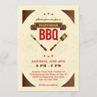 Invitación a barbacoa vegetariana