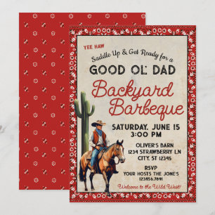 Invitación a Barbeque de Western Good Ol' Dad