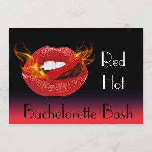Invitación a Bash de Bachelorette Caliente Roja