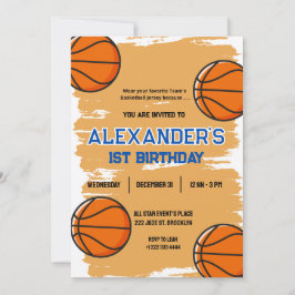 Invitación a Bash de Baloncesto de Primer Cumpleañ