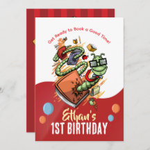 Invitación a Bash de cumpleaños de Bookworm