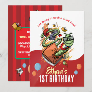 Invitación a Bash de cumpleaños de Bookworm