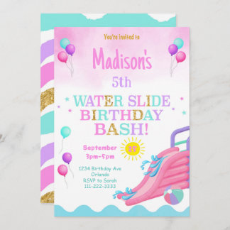 Invitación a Bash de cumpleaños de Chicas rosados