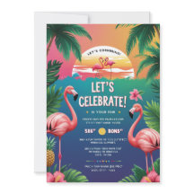 Invitación a Bash de Cumpleaños de Luau Tropical