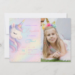 Invitación a Bash de cumpleaños de Unicornio mágic