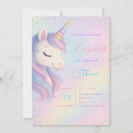 Invitación a Bash de cumpleaños de Unicornio mágic