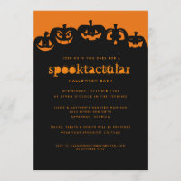 Invitación a Bash de Halloween con calabazas brill