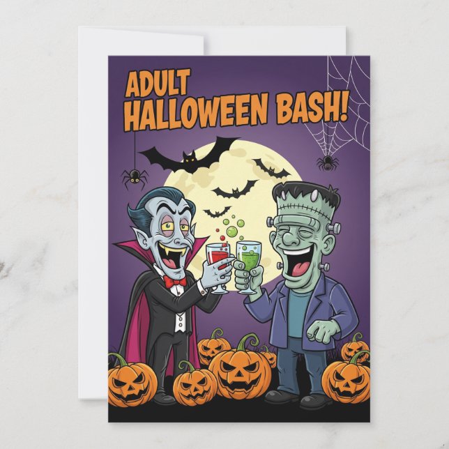 Invitación a Bash de Halloween para adultos (Anverso)