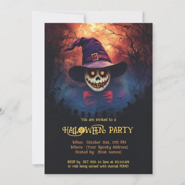Invitación a Bash de Halloween Spooktacular (Anverso)