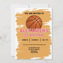 Invitación a Bash de primer cumpleaños de Slam Dun