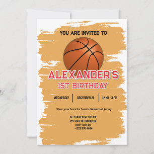 Invitación a Bash de primer cumpleaños de Slam Dun