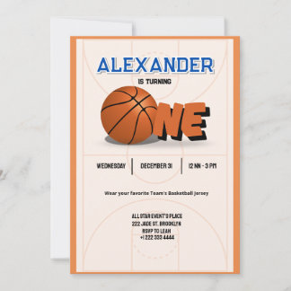 Invitación a Bash de primer cumpleaños de Slam Dun