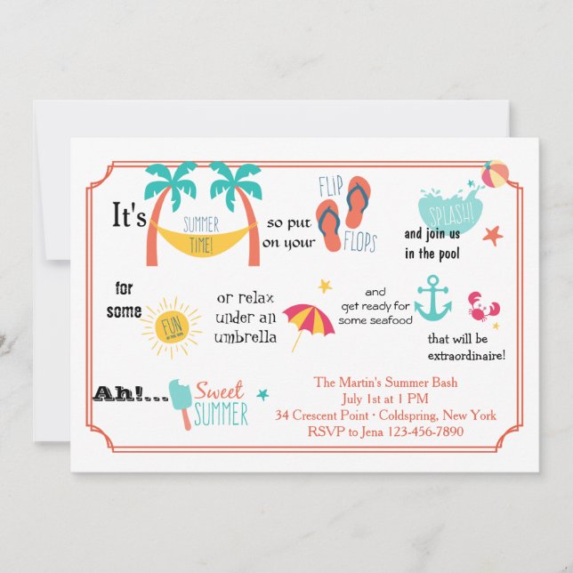 Invitación a Bash de resumen de Pictograma (Anverso)