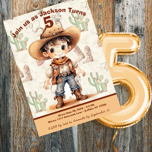 Invitación a Bash por cumpleaños de Cowboy 5