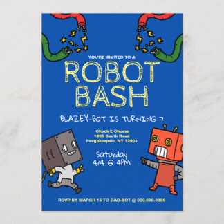 Invitación a Bash por cumpleaños Robot