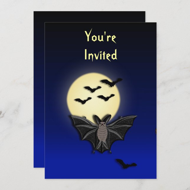 Invitación a Bat Halloween (Anverso / Reverso)