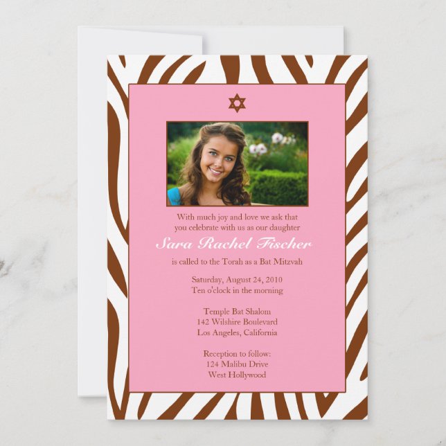 Invitación a Bat Mitzvah (Anverso)