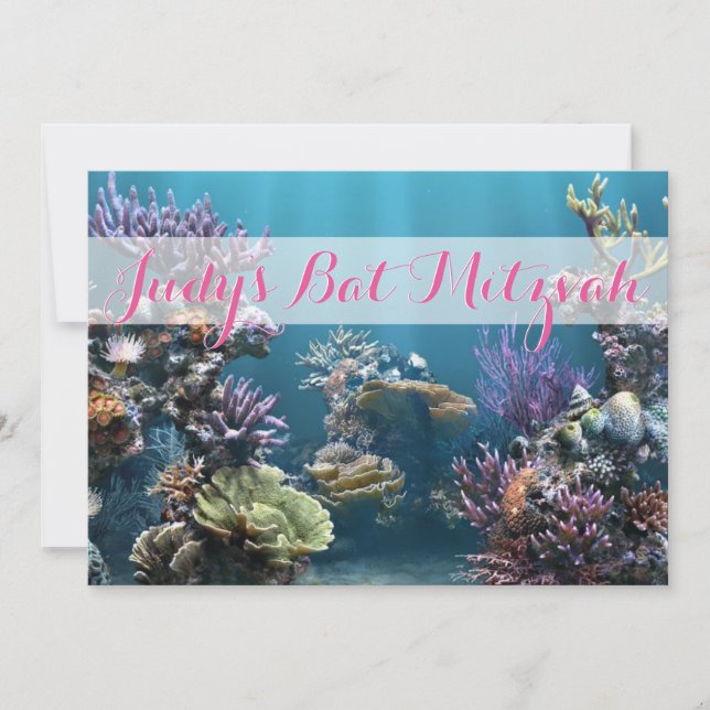 Invitación a Bat Mitzvah bajo el agua (Anverso)
