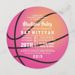 Invitación a Bat Mitzvah de BALONCESTO