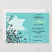 Invitación a Bat Mitzvah de STAR FLOWERS