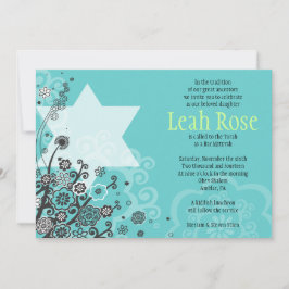 Invitación a Bat Mitzvah de STAR FLOWERS