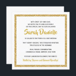 Invitación a Bat Mitzvah de White y Gold Square<br><div class="desc">Esta invitación a la moda de Bat Mitzvah presenta un purpurina falso y brillante en una capa sobre un fondo de color sólido. Utilice el formulario de plantilla para agregar su propia información. La función "Personalizar" puede utilizarse para cambiar el estilo, el color y la disposición del tipo de letra....</div>