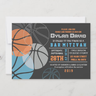 Invitación a Bat Mitzvah del bar BASKETBALL de GUA