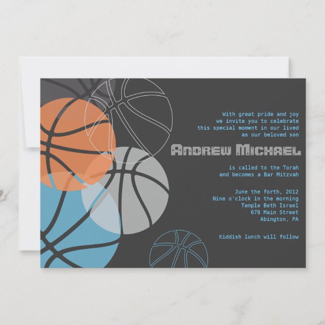 Invitación a Bat Mitzvah del bar BASKETBALL de GUA (Anverso)