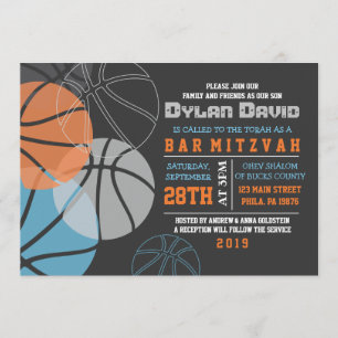 Invitación a Bat Mitzvah del bar BASKETBALL de GUA