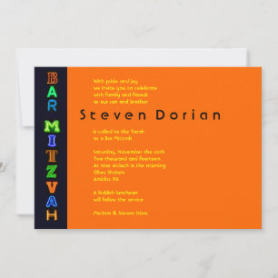 Invitación a Bat Mitzvah del bar NEON RÓTULOS