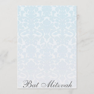 Invitación a Bat Mitzvah Fancy Blue Damask