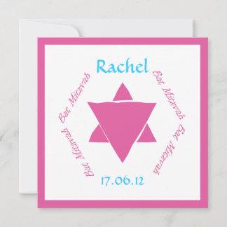 Invitación a Bat Mitzvah Star of David, personaliz