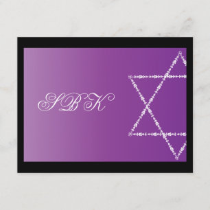 Invitación a Bat Mitzvah Sydney Blair Purple RSVP