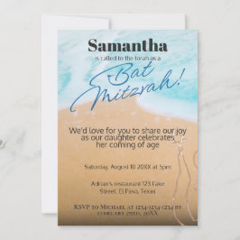 Invitación a Bat mitzvah: Tema de playa, QR