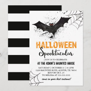 Invitación a Bat Spooktacular de Halloween