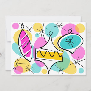 Invitación a baubles de árbol retro