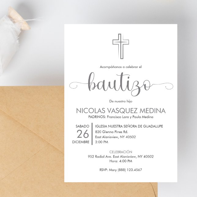 Invitación a Bautizo para niñas o niños bautismo (Subido por el creador)