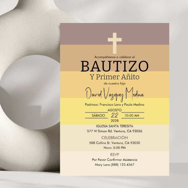 Invitación a Bautizo Primer Año Primer Bautismo (Subido por el creador)
