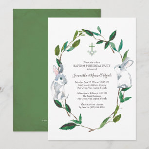 Invitación a Bautizo y Fiesta de Cumpleaños