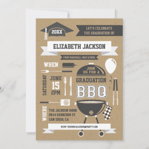 Invitación a BBQ con gradación rústica