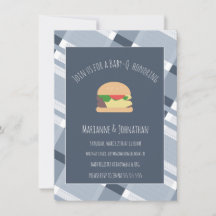 Invitación a BBQ de Baby Shower en el patio traser