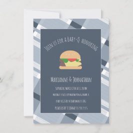 Invitación a BBQ de Baby Shower en el patio traser